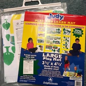 Vintage toys Activity mat Play and learn vinyl floor mat for cars and figures